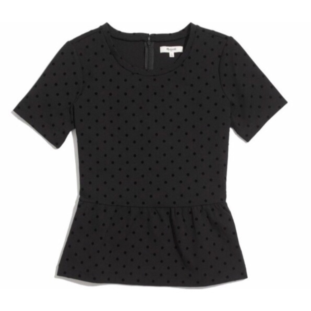 Madewell polka dot peplum top